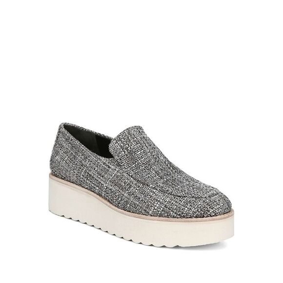 VINCE. Womens Gray Zeta Almond Toe Platform Slip On Leather Sneakers 11